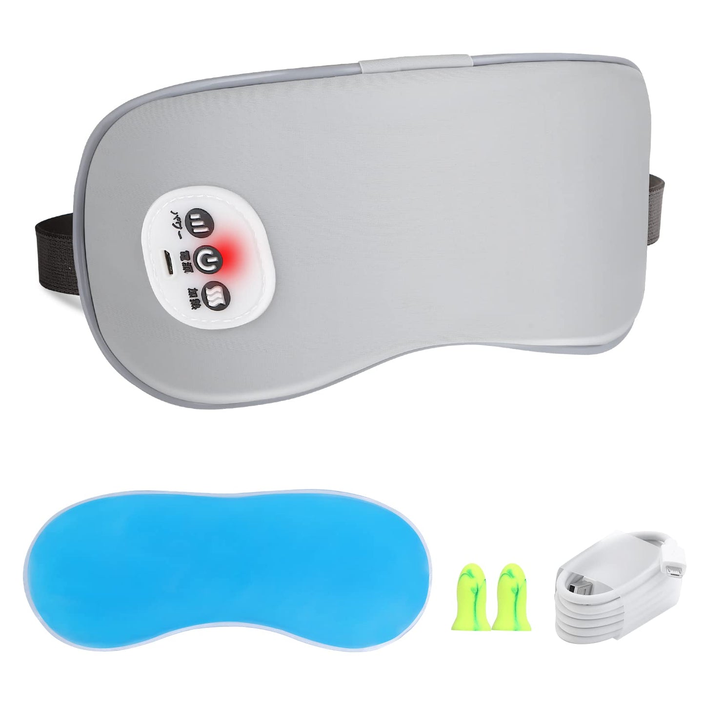SandKing Wireless Heated Eye Massager with Cooling Eye Pad, Vibrating Heating Sleeping Mask for Men Women Kids -USB Charing Heated Eye Mask Electric for Dry Eyes, Relax,Travel