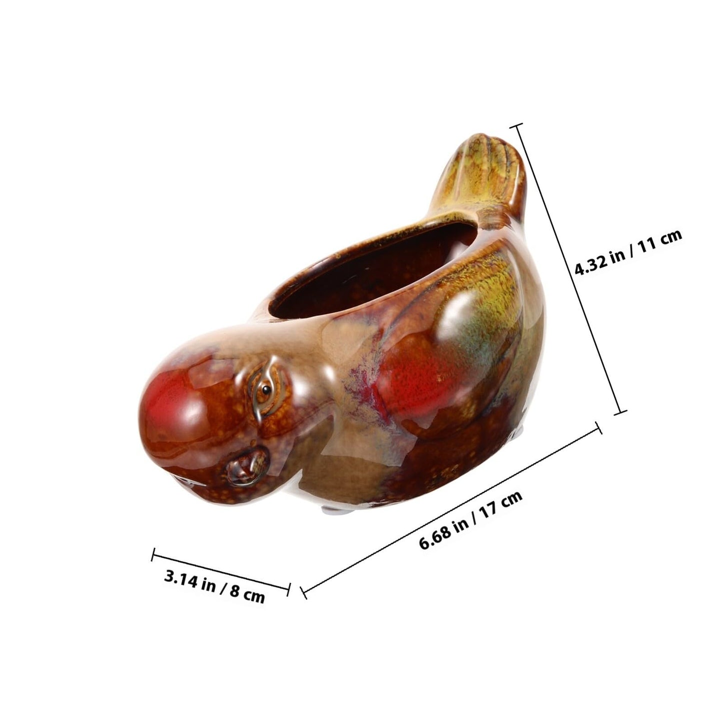 Holibanna Ceramic Succulent Pots Bird Design Small Planter for Indoor Balcony Garden Decorative Flower Pot with Glazed Finish