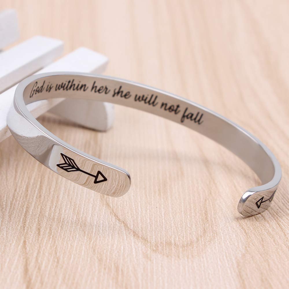 Easter Basket Stuffers for Teens, Christian Gifts for Women Her Easter Gifts for Teens Inspirational Bracelets Cuff Bangle