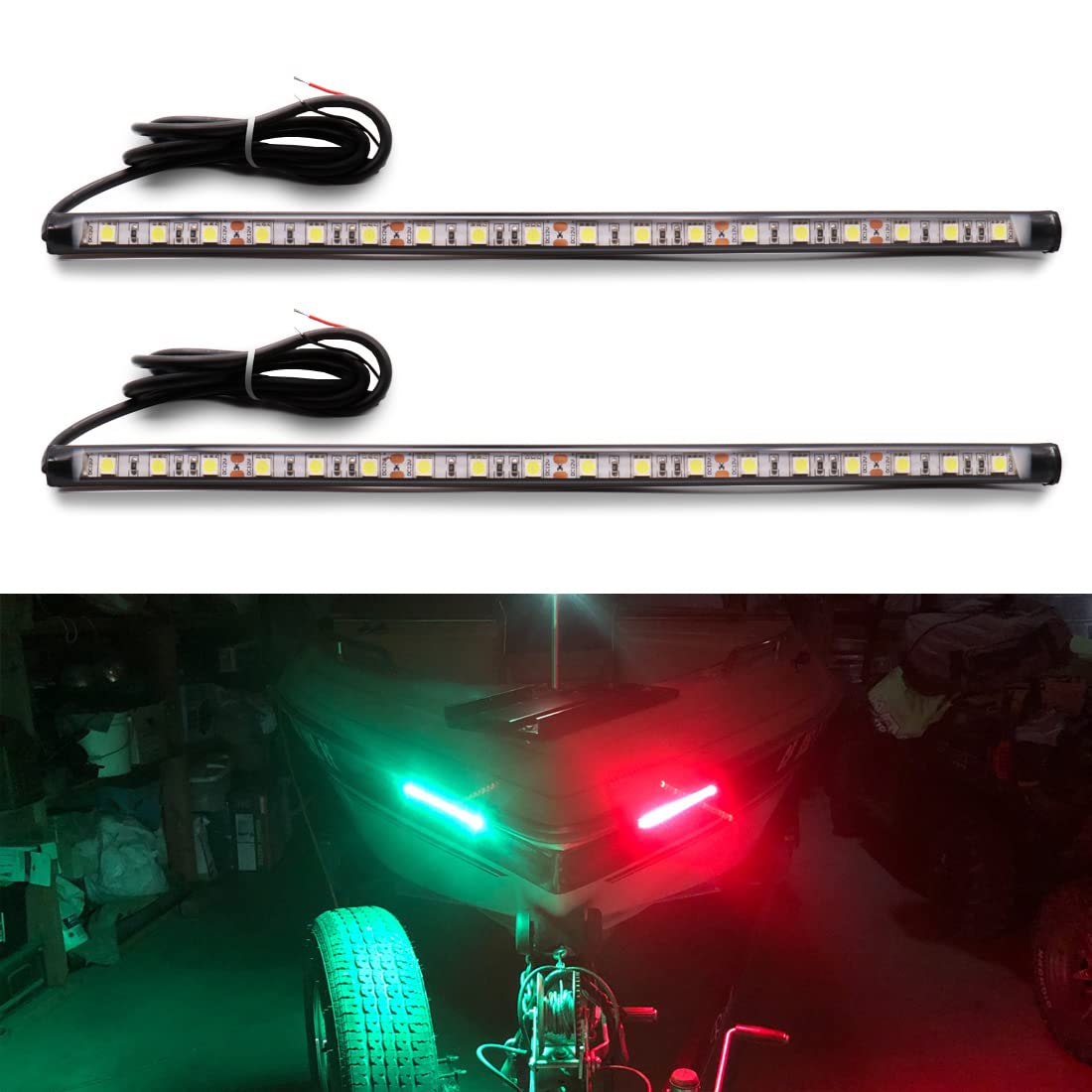 Botepon Navigation Lights For Boats Led  Adhesive Install Red And Green Bow And Deck Lights For Night Fishing  Ip67 Waterproot For For Pontoon  Bass  Dinghy  Kayak Jon Boat