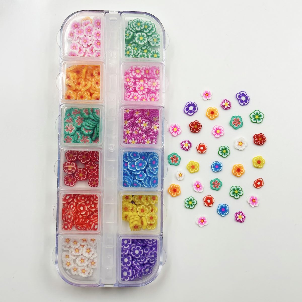 3 Boxes Flower Butterfly Nail Art Slices, 3D Polymer Clay Mini Slices Resin Making Flakes Charms Colorful Nail Art Supplies for