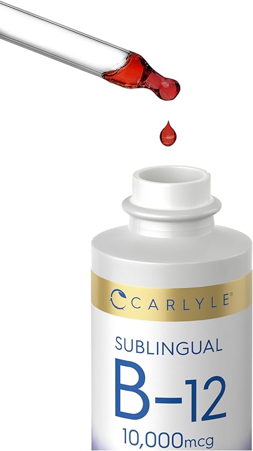 Carlyle Vitamin B12 Sublingual | 10,000mcg | 2 fl oz | Vegetarian, Non-GMO, Gluten Free Liquid Drops