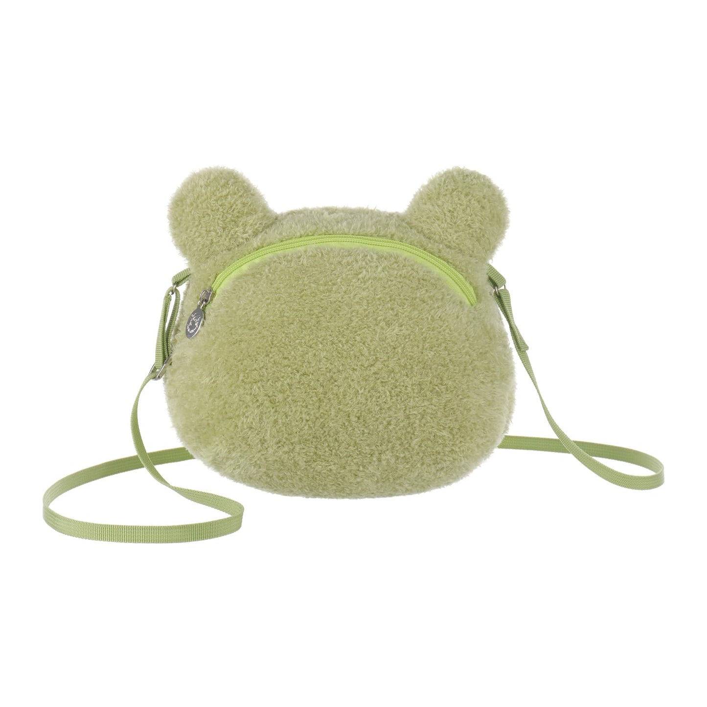 Apricot Lamb Velvet Frog Shaped Crossbody Plush Purse for Toddlers and Teen Girls, Stuffed Animal Shoulder Bag, Kids Fashion Handbags, 8.7 Inches