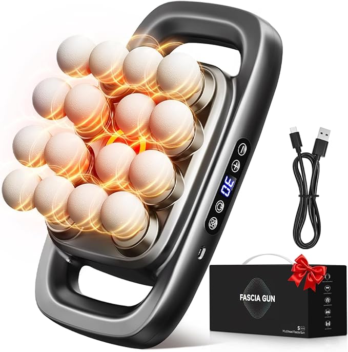 2026 New 16-Head Deep Tissue Percussion Massage Gun – Quiet Muscle Massager for Full Body, Up to 30 Intensity Levels, Cord...