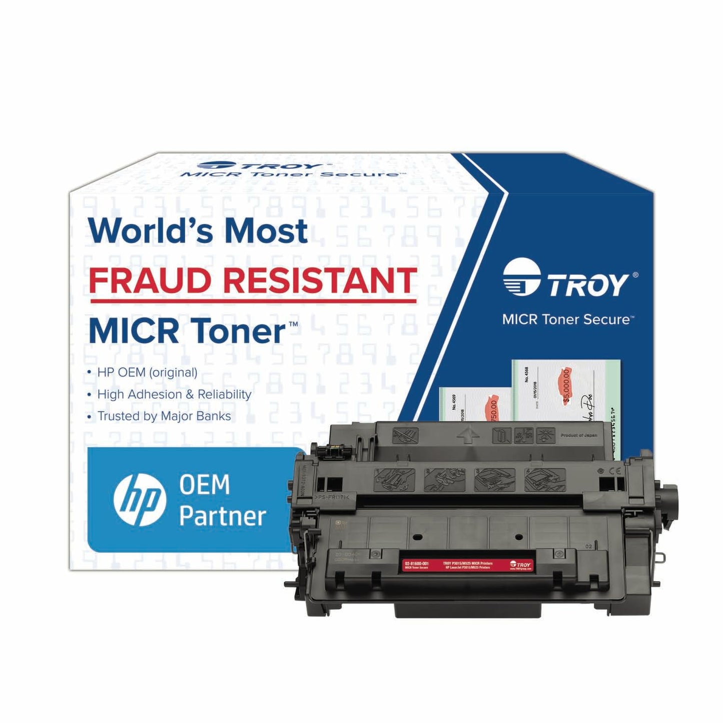 Troy 02-81600-001 3015/M525 MICR Toner Secure Cartridge (Coordinating HP Part Number: HP-CE255A), Black, Standard Yield -Like New