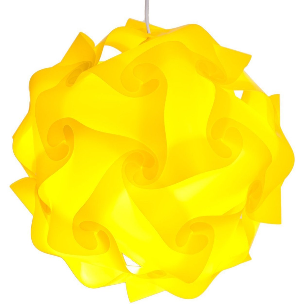 Lightingsky DIY Jigsaw Puzzle Lamp Shade Kit - 12in Yellow Plastic Ceiling Pendant with 15ft Cord