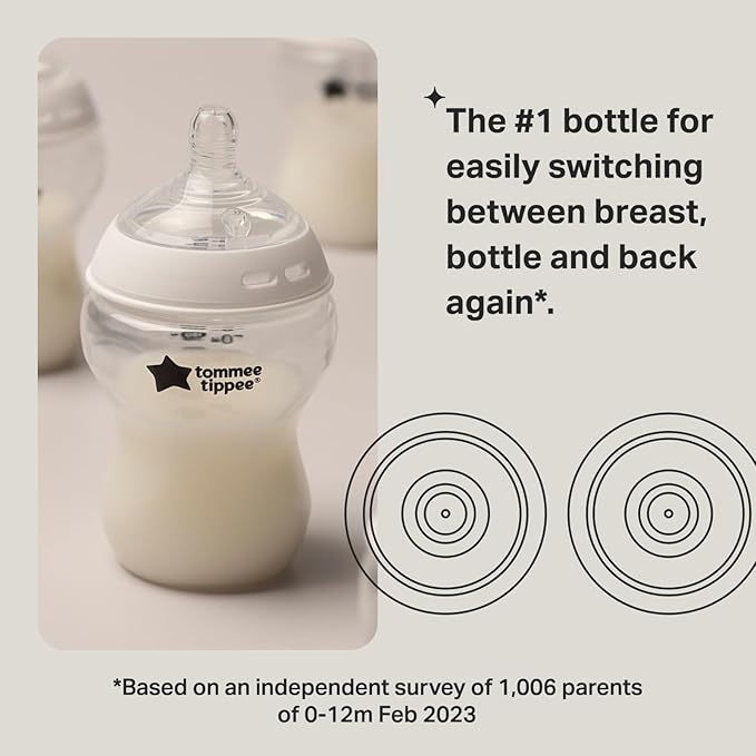 Tommee Tippee Natural Start Anti-Colic 5 oz BPA Free Baby Bottle, Newborn 0+ months, Slow Flow Breast-Like Nipple, Self-Sterilizing, Designed for Seamless Transition Between Bottle & Breast, Pack of 1