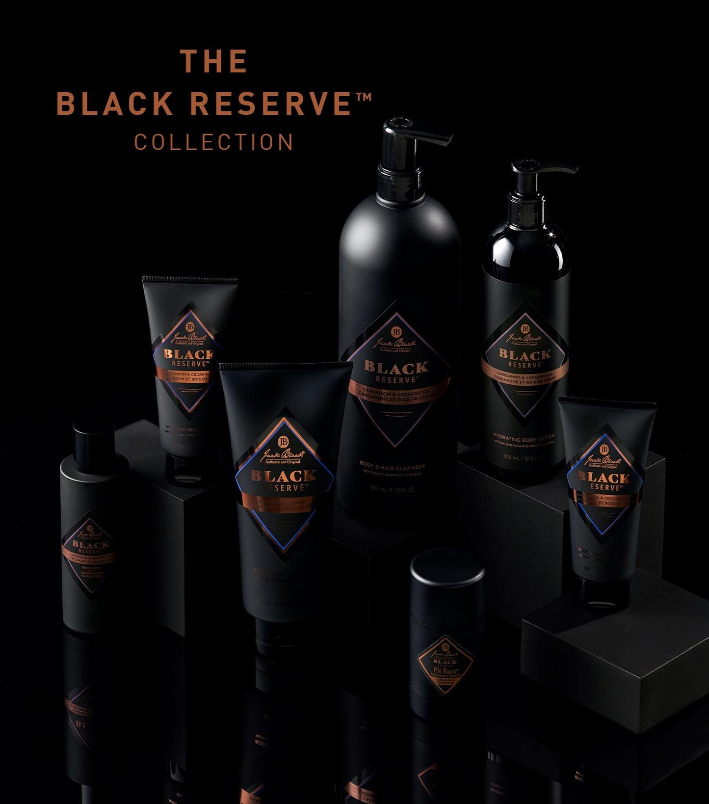Jack Black - Black Reserve Body & Hair Cleanser, 33 Fl Oz - Cardamom & Cedarwood - Mens Body Wash, Shampoo Haircare, Dual-Purpos