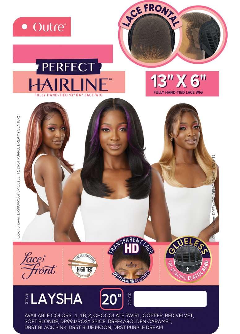 Outre Lace Front Wig - Perfect Hair Line 13X6 - Laysha (OFF BLACK 1B)