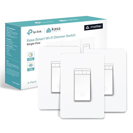 Kasa Smart Kasa Matter Smart Dimmer Switch: Voice Control w/Siri, Alexa & Google Assistant,UL Certified, Timer & Schedule,...