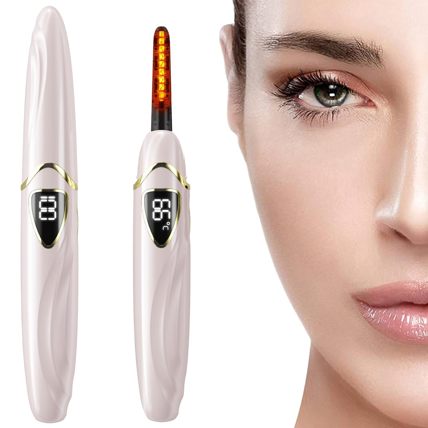 ZAPAL Heated Eyelash Curler, S600 Rechargeable Heated lash Curler, Intelligent Power Off Electric Eyelash Curler Heated Quickly