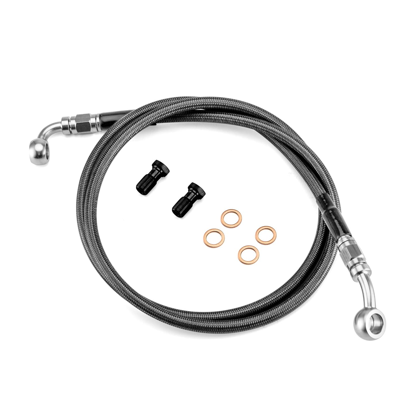 Mofun 44 Extended Length Hydraulic Front Brake Line Kit Non-Abs Stainless Steel Compatible With Harley Sportster Xl883 N/L, Xl12
