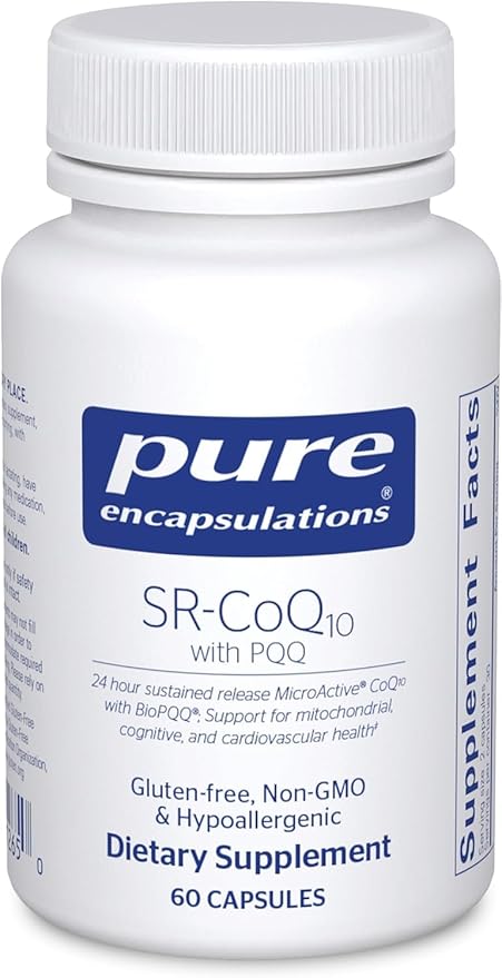 Pure Encapsulations SR-CoQ10 with PQQ - Heart Health Support* - Sustained Release Technology - Antioxidants Supplement - Gluten Free, Vegetarian & Non-GMO - 60 Capsules