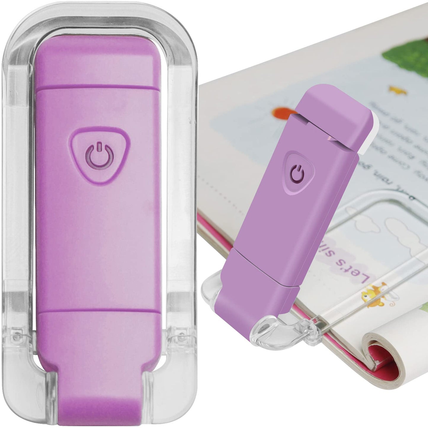 Egwaser Book Light - Usb Rechargeable, 3 Brightness Levels, Eye-Protection, Purple, Model Eg-Bl-24-1