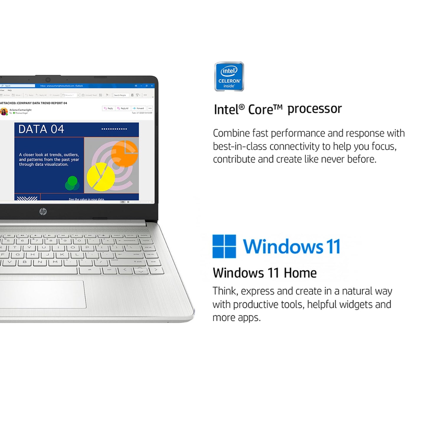 Hp 14 Laptop For Student And Business, Ultral Light Laptops, Intel Celeron N4120(Quad-Core),16Gb Ram,384Gb Storage(128Gb Emmc+25