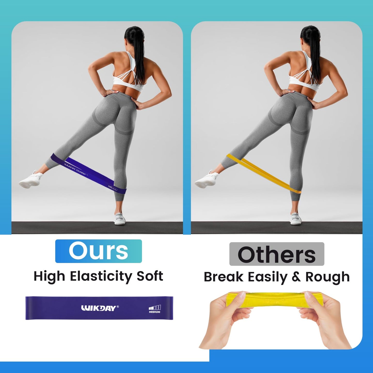 WIKDAY Resistance Bands for Working Out Exercise Loop Bands Workout Bands Set for Men Women Body Stretching, Training, Home Workout, Physical Therapy, Booty Legs, Set of 5 (Purple)