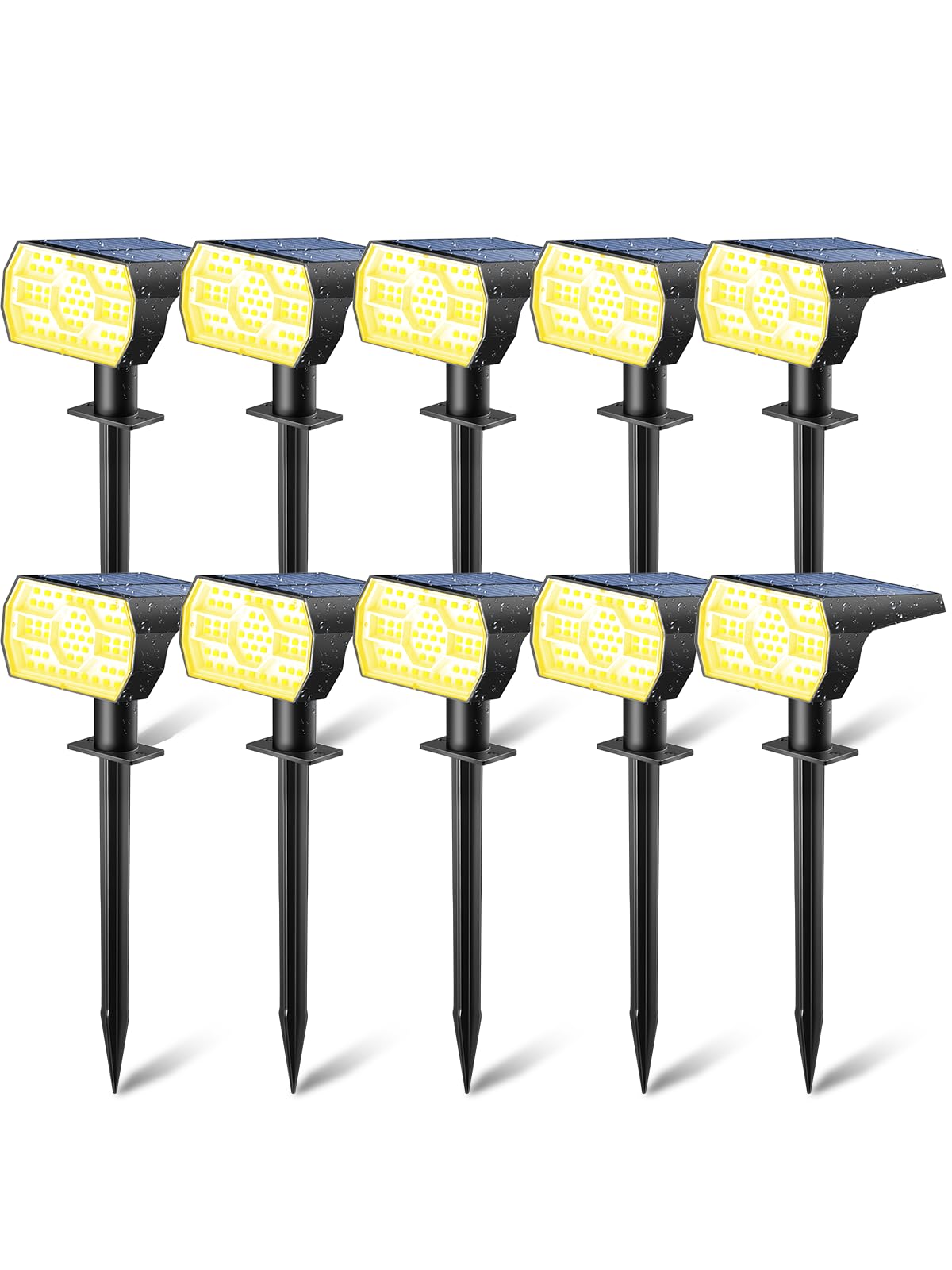 Kaxiida Solar Lights Outdoor Waterproof IP68 56LED 10 Pack Warm White CPD-23