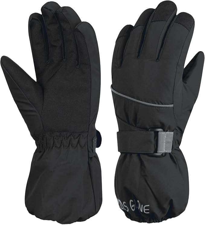 YAPJEB Kids Winter Ski Gloves Windproof Warm Gloves for Boys Girls Skating Snowboard Hiking Outdoor Sports Ages 3-14