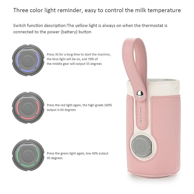 Keenso Baby Bottle Warmer,3 Temperature Portable Baby Bottle Warm Cover for Home and Outdoors