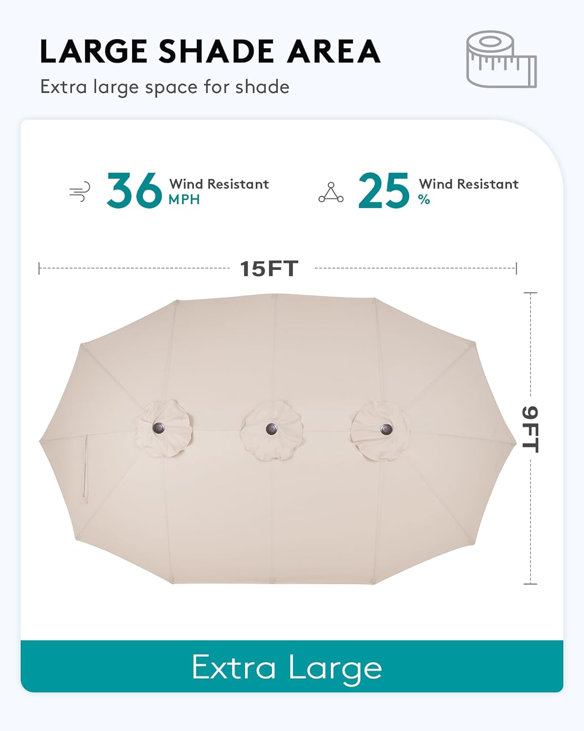 SERWALL HDPE Patio Furniture Set with 15FT Double Side Patio Umbrella, All Weather Wood-Like Outdoor Sofa Sectional Couch, Grey Patio Furniture with Grey Cushions