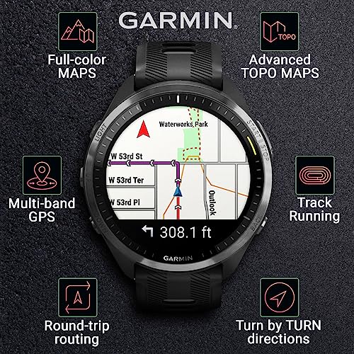 Wearable4U - Garmin Forerunner 965 Premium GPS Running and Triathlon 47mm Smartwatch with AMOLED Touchscreen Display, Carb...
