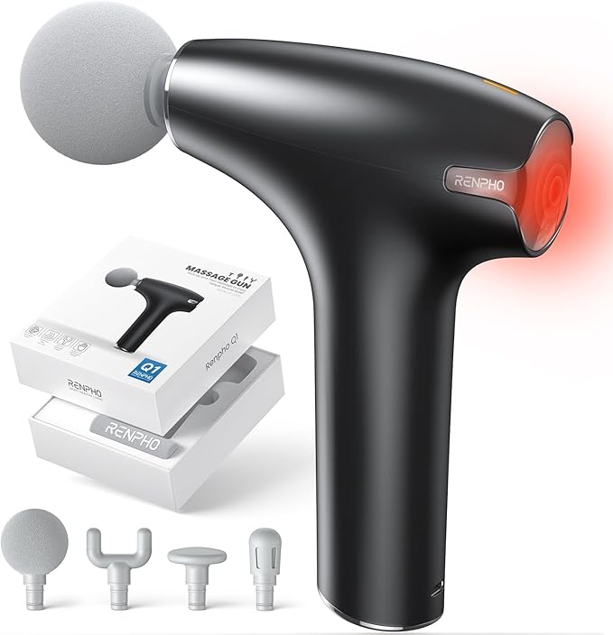 RENPHO Portable Mini Massage Gun with Heat, Valentine's Day Gifts, Handheld Percussion Neck Massager, Compact and Travel-F...