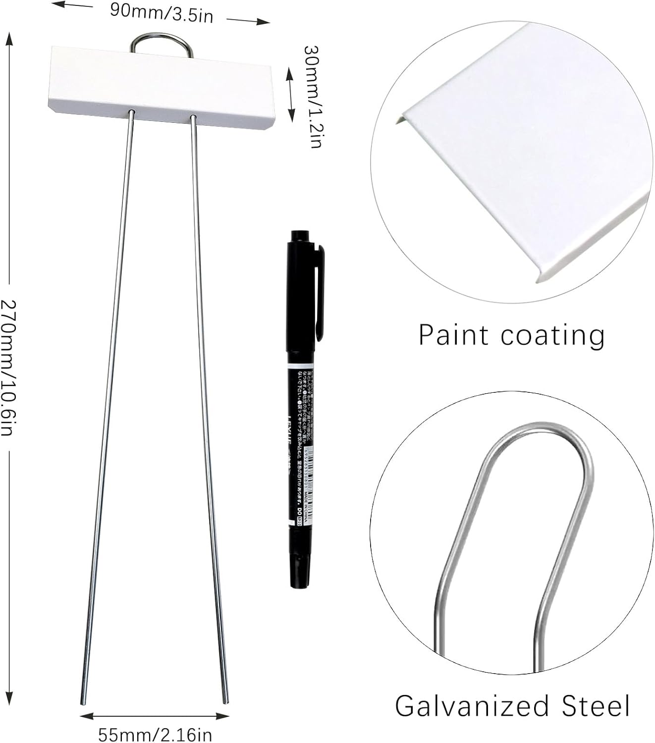 Plant Labels Metal Stainless Steel Garden Plant Markers Weatherproof Garden Stake Tag Plant Tags with Pen for Outdoor Seedling Flower Herb Vegetable Greenhouse(30 Pack) (White)