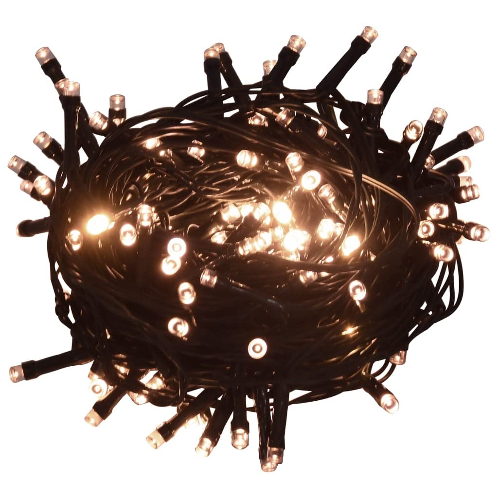 vidaXL 400 LED Warm White String Lights, 131.2ft, 8 Lighting Modes, Model 50692