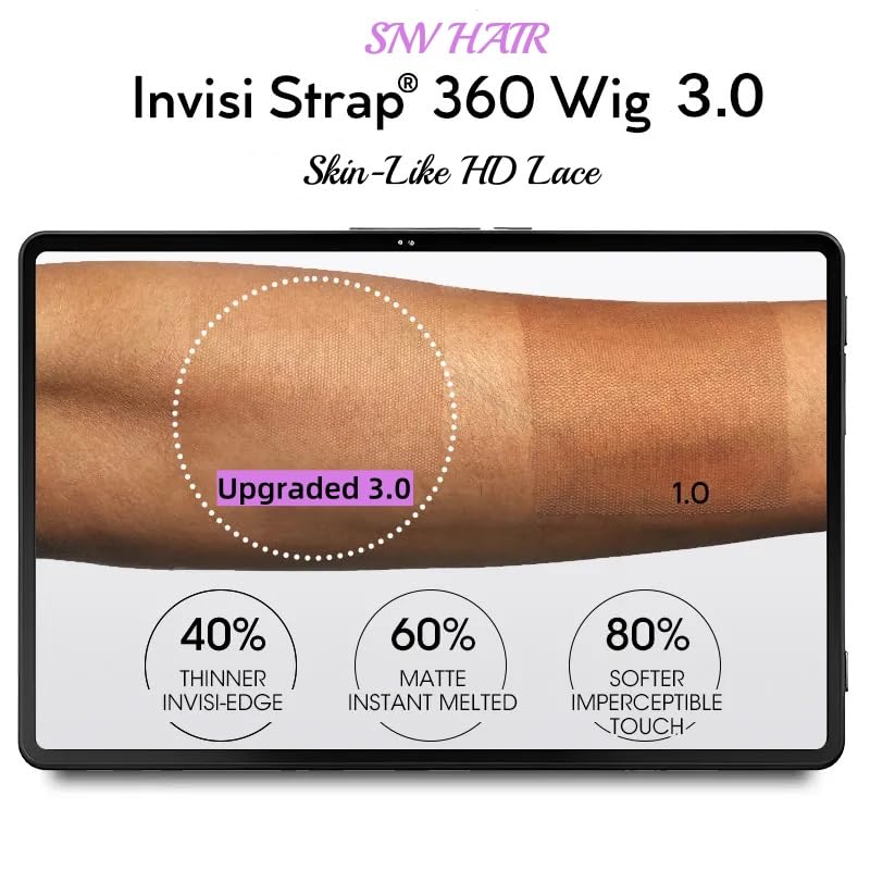 Hidden Strap 360 Skinlike HD Lace Front Wigs Human Hair Water Wave Glueless Wigs Pre Plucked Pre Cut Bleached Tiny Knots 220 Den