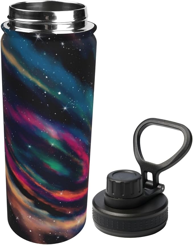 Cerburny Insulated Water Bottle Coloful Galaxy 18 oz Stainless Steel Bottles With Lid Wide Mouth Gym Sports Water Jug For Men Women Adult