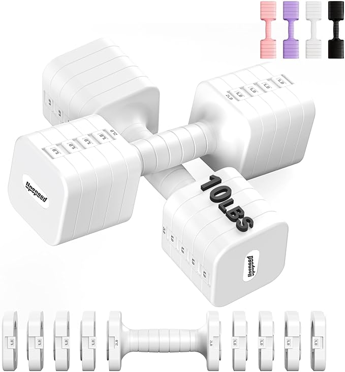16LBS/20LBS Dumbbells Sets Adjustable Dumbbell Set Hand Weights for Women Men Free Weights Dumbbells Set Exercise Fitness ...