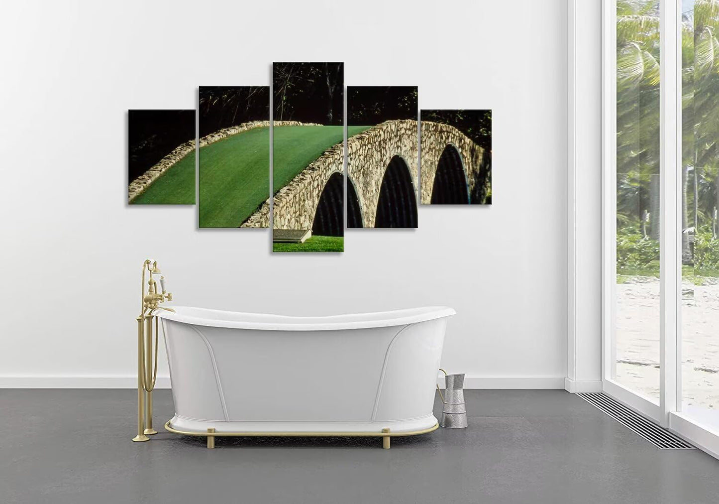 Famous Bridge at Augusta National Golf Course Wall Art for Living Room Bedroom Bathroom Home Decorations Augusta Golf Course Pictures Posters Framed Artwork Ready to Hang(50''W x 24''H)