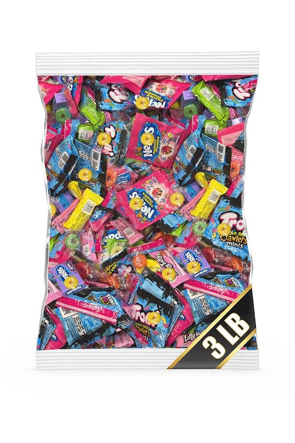 Bulk Candy Variety Pack  3 lb Individually Wrapped Hard & Chewy Assorted Sweets  Non-Chocolate Mix - Resealable Bag - Piata  Party Favor  Office Candy Bowl Refill