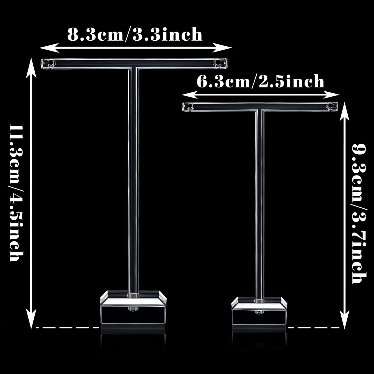 Acrylic Earrings Display Holder T-bar Earrings Stand Holder Tree Stand Countertop Hanging Jewelry Organizer for Necklaces Bracel