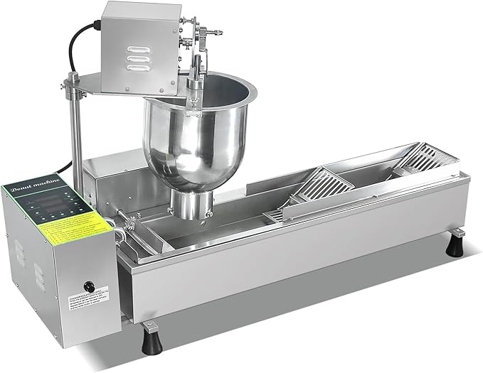 Commercial Single Rows Donut Machine/Donuts Making Machine/Doughnut Maker/Frying Donuts Maker/Mini Donut Maker,Large capacity,Combination of forming and frying