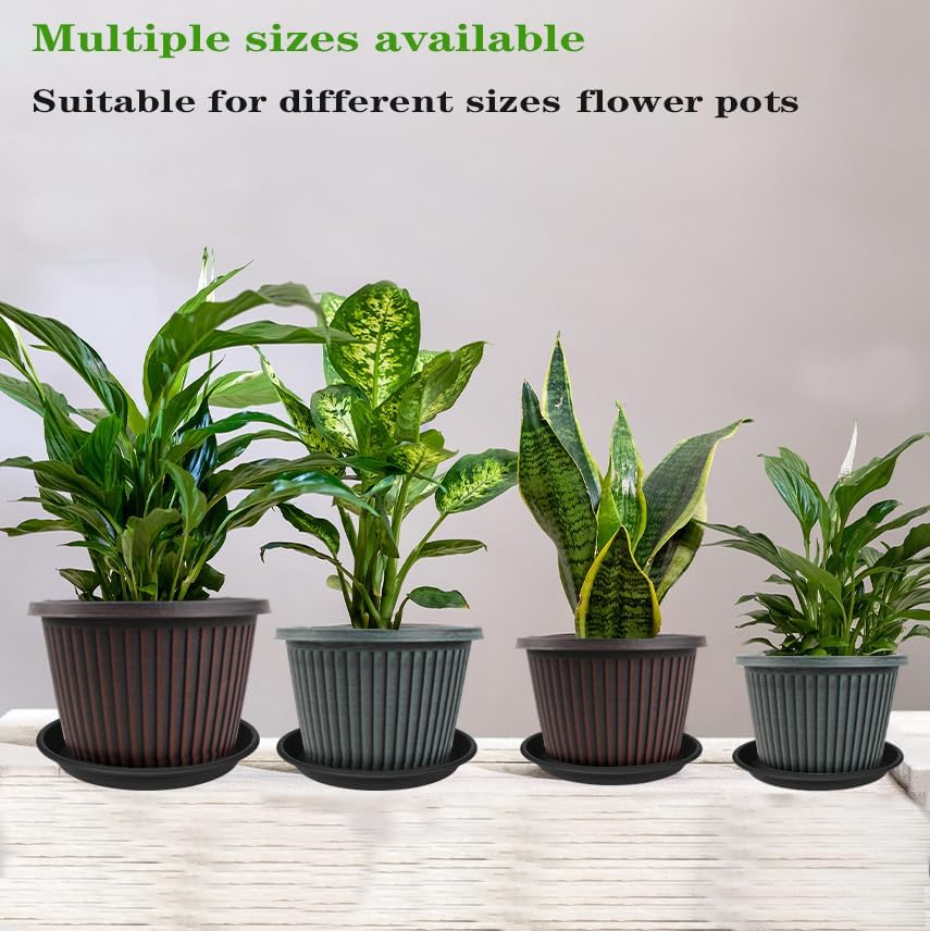 3 Pack of 18 19 inch Plant Saucer, 2.4" Depth Large Plant Tray, Heavy Sturdy Plant Drainage Tray for Indoors, Sturdy Plastic Plant Plate Water Catcher for Planter 15-19"(19", Black)