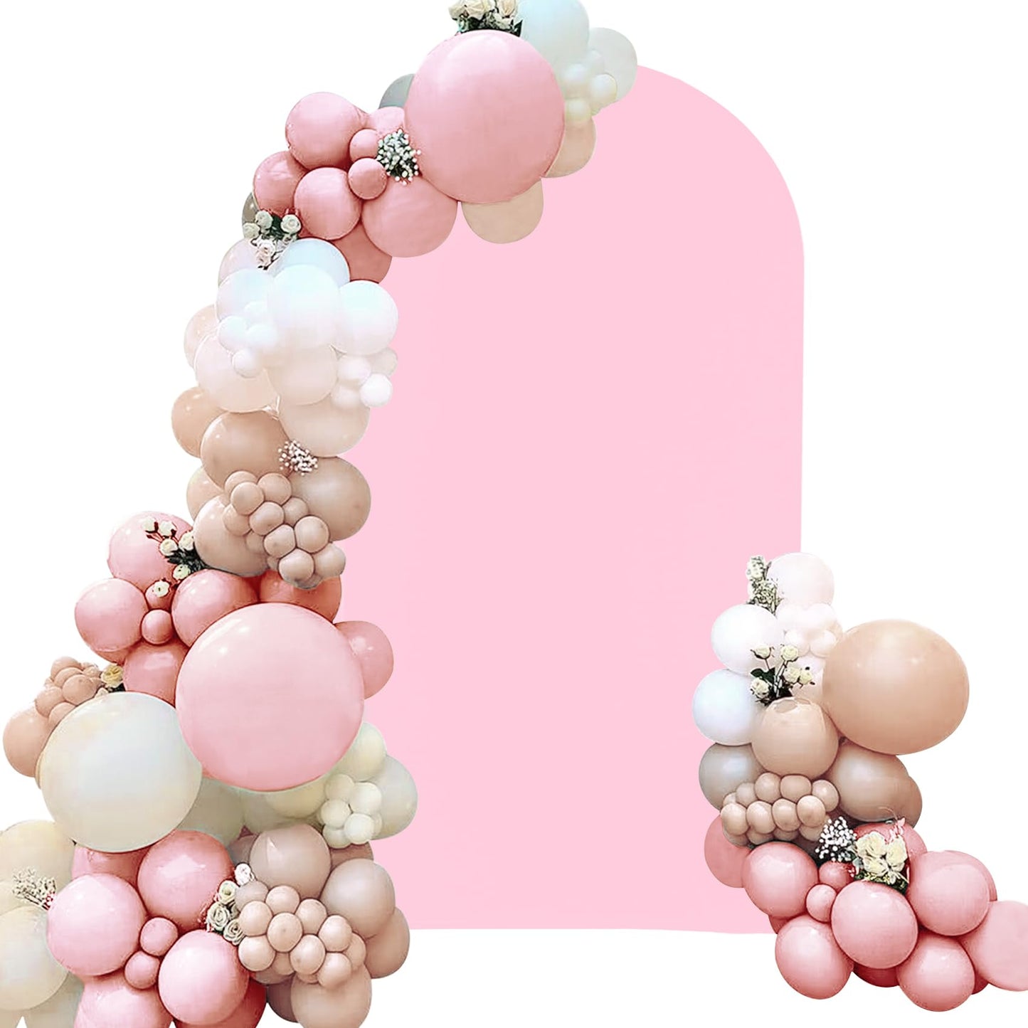 Fivenl Spandex Fitted Wedding Arch Cover 6Ft Pink Arch Backdrop Cover, Round Top Chiara Backdrop Stand Covers For Wedding Birthd