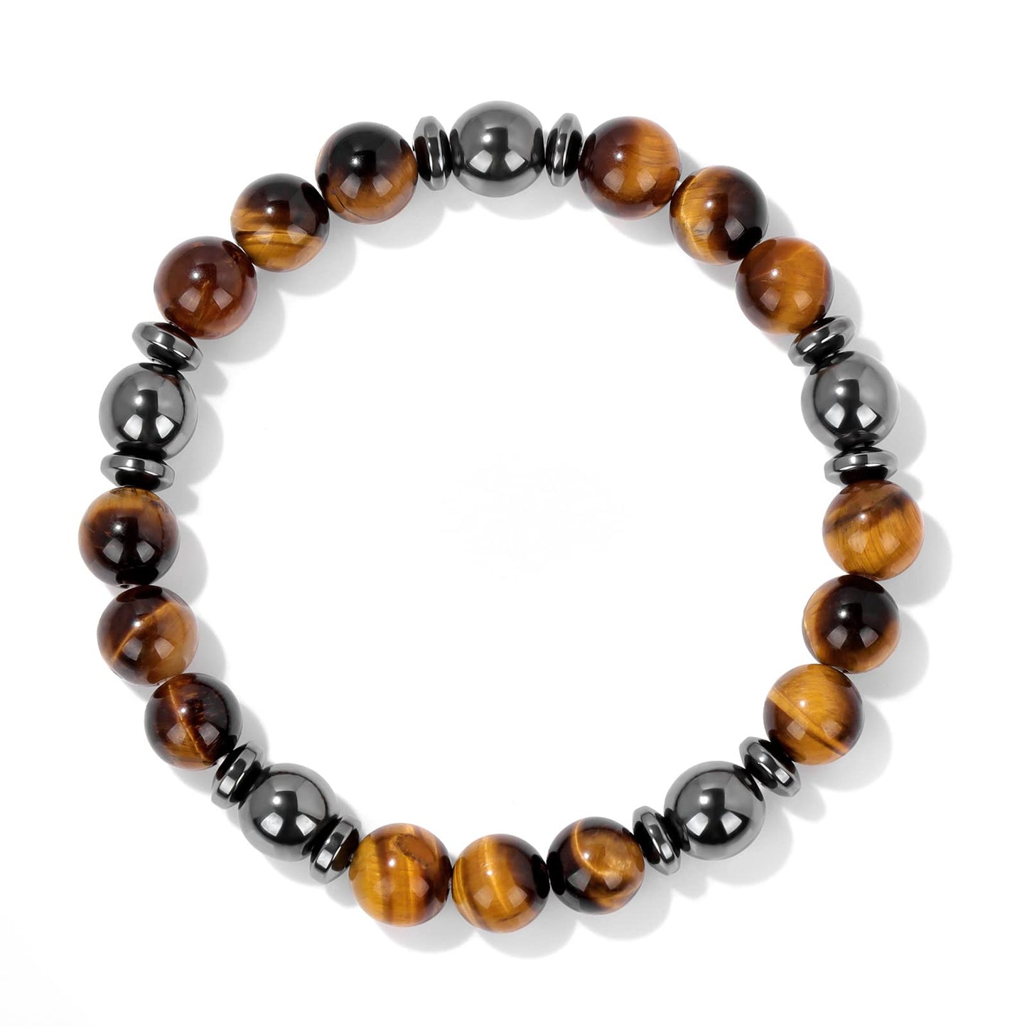 GolbalJew Healing Bracelet For Women Anxiety Tiger Eye & Hematite Beaded Bracelets Jewelry Healing Stone Bracelet Stress Relief