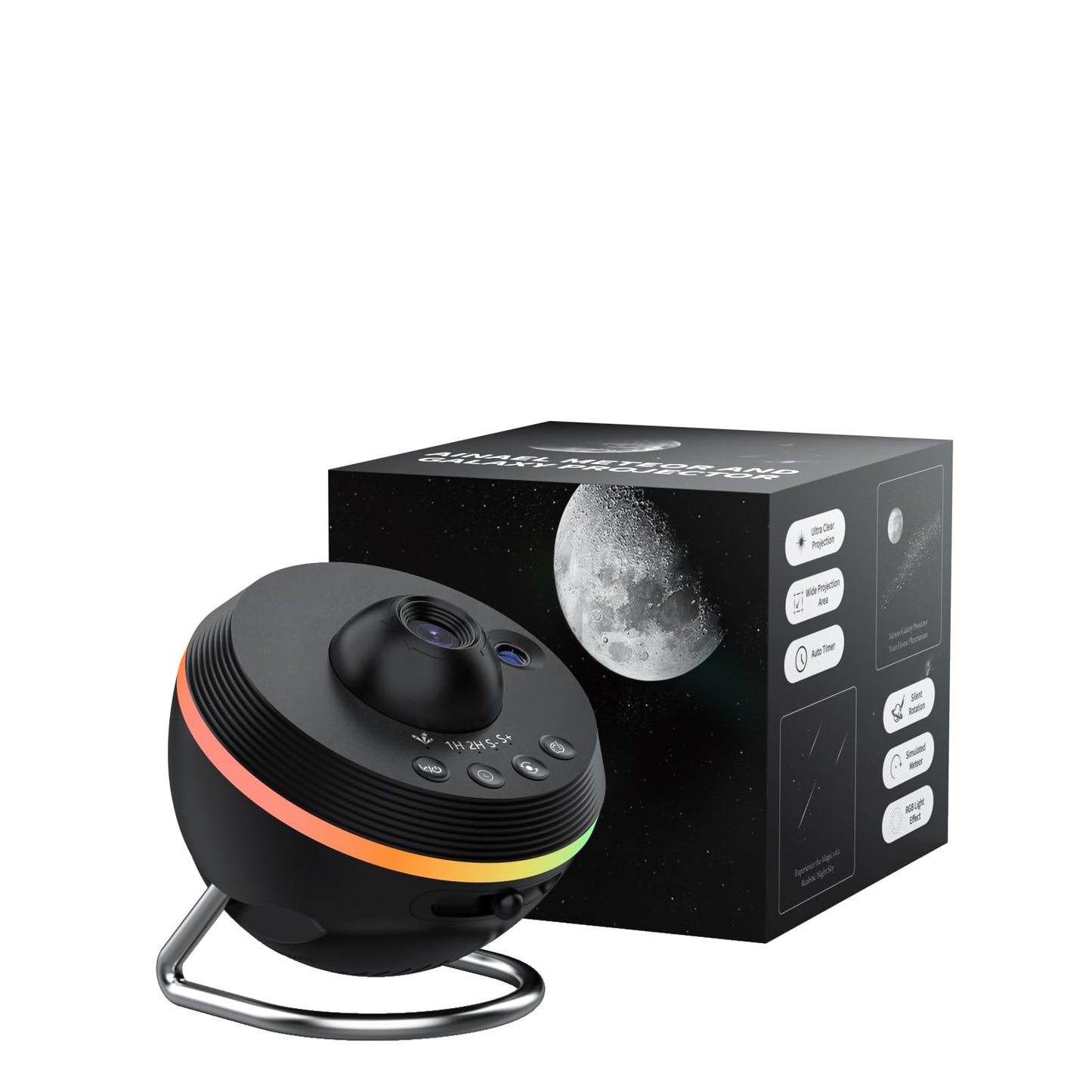 Ainael Galaxy Projector  Star Projector Home  tarium Space Ceiling Starry Sky Night Light With Light Strip  Meteor And Galaxy Projector For Kid mature-themed Bedroom Christmas Gift (Black)