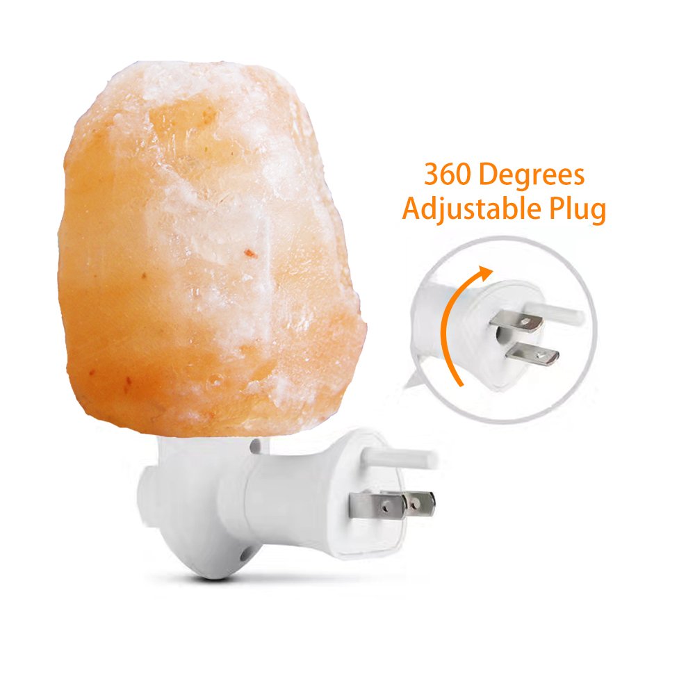 Pursalt Himalayan Salt Lamp Night Light, 2 Pack Natural, Pink Crystal Rock, 360° Rotatable Wall Plug, Model Psuswlb1P12P-N, Extra Bulbs Included