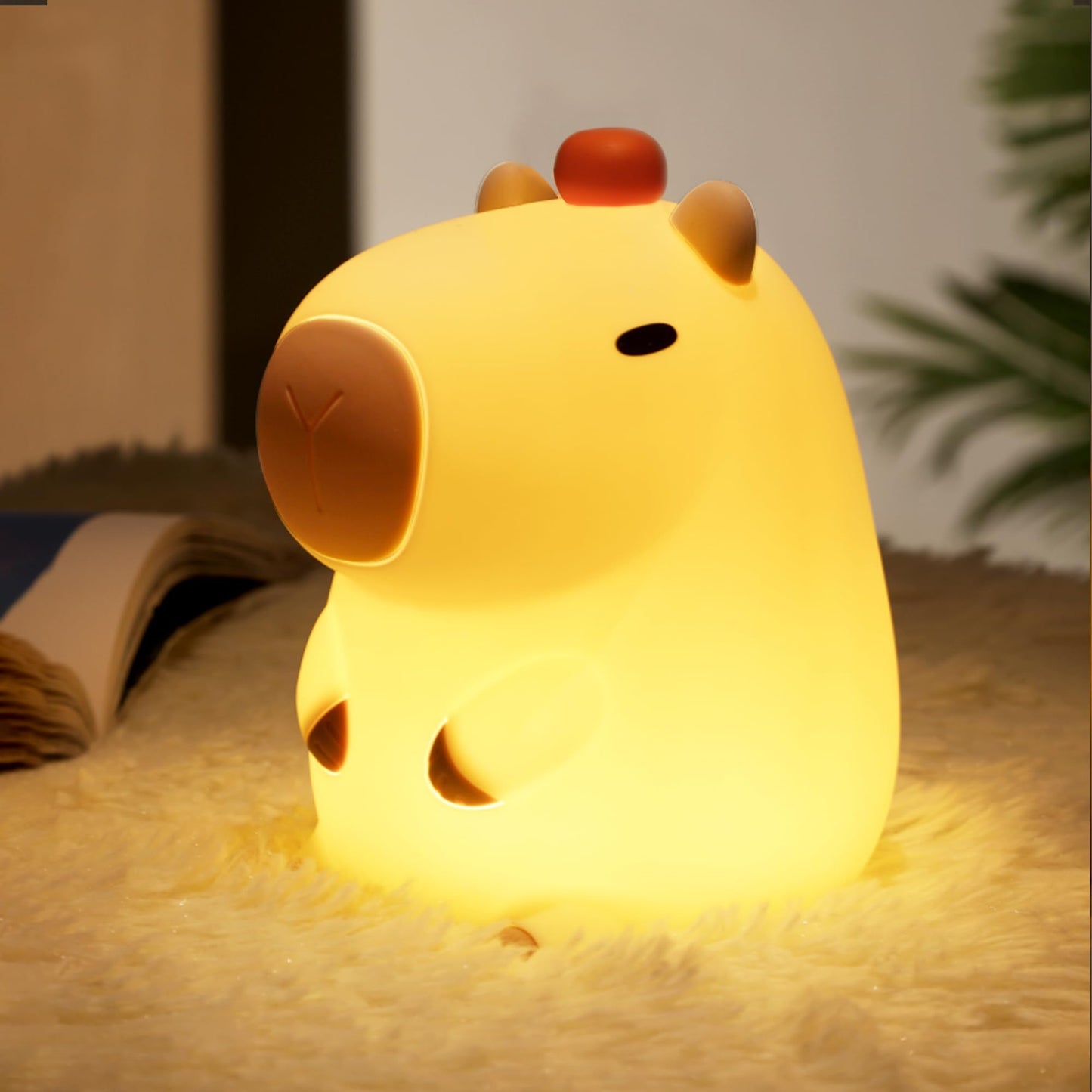 nite Capybara Night Light  Cute Orange Capy Lamp For Kids  Soft Silicone Kids Nursery Nightlight Led Touch Light  Bedroom Decor As Xmas Birthday Gifts
