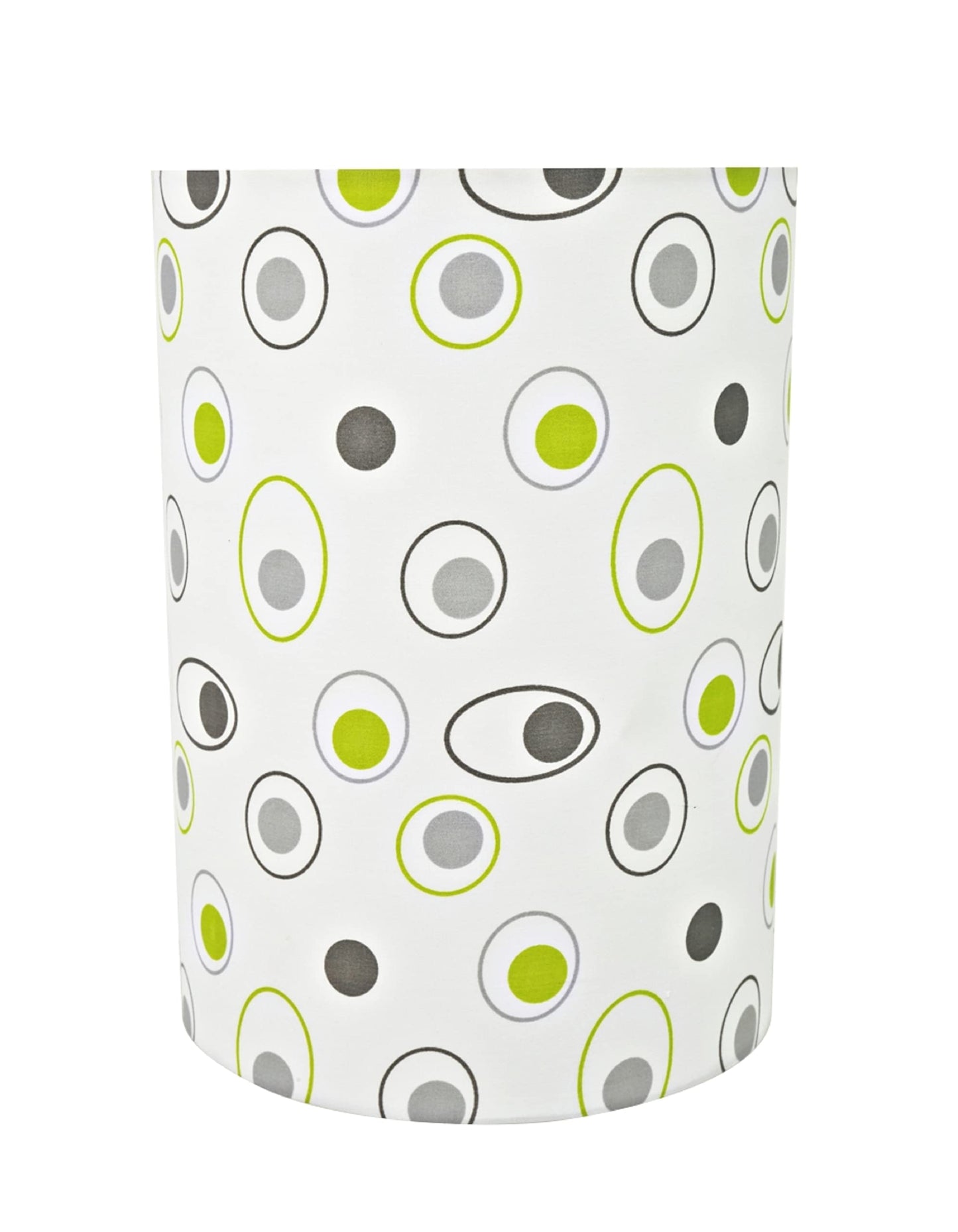 Aspen Creative Drum Lamp Shade, Off-White Circled Pattern, Linen, 8in x 8in x 11in, Model 31130A