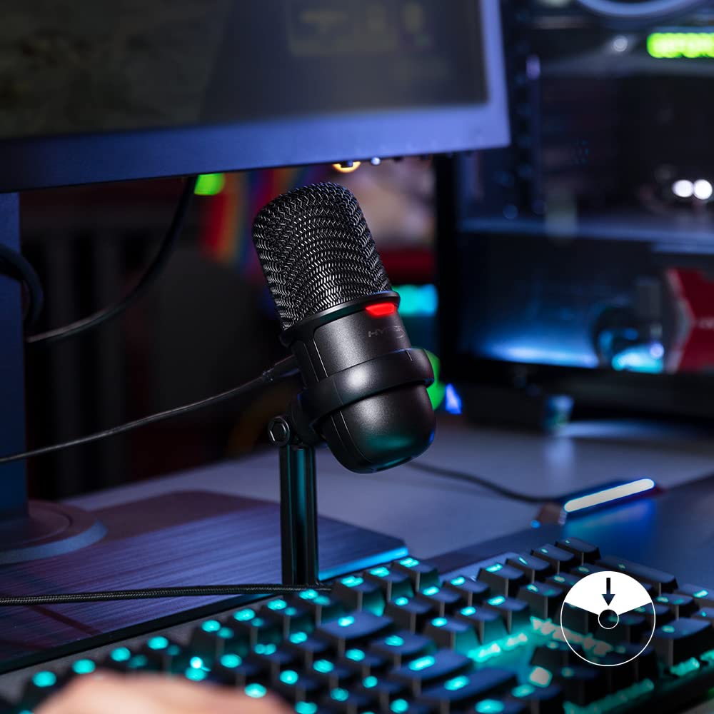 Hyperx Solocast - Usb Condenser Gaming Microphone, For Pc, Ps4, Ps5 And Mac, Tap-To-Mute Sensor, Cardioid Polar Pattern, Great F