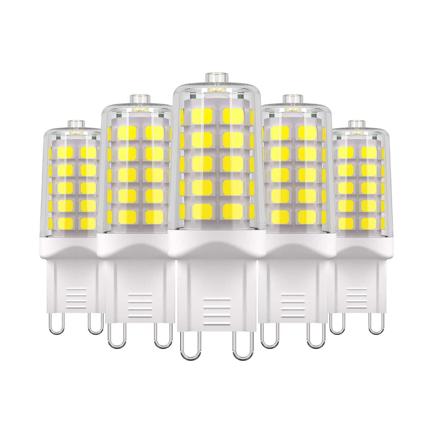 Baoming G9 Led Bulb 6000K Daylight White, 4W Bi-Pin Base, 5-Pack, 450Lm, No-Flicker, 360° Beam