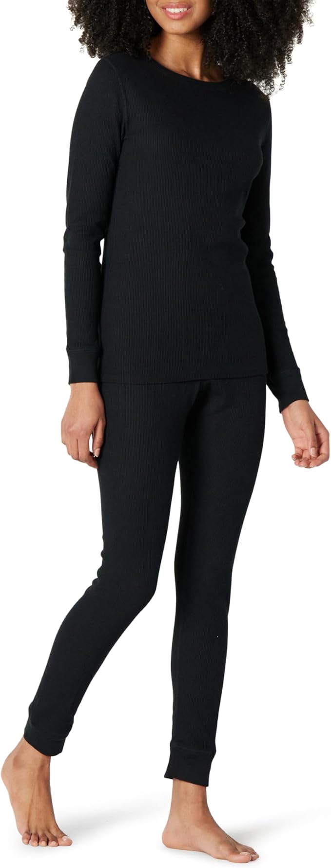 Amazon Essentials Women's Waffle Slim Fit Pajama Set, 2 Piece Long Sleeve