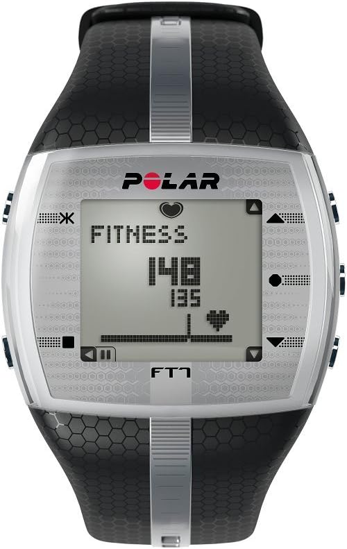 POLAR FT7 Men's Heart Rate Monitor Watch M- XXL Strap (Black/Silver)