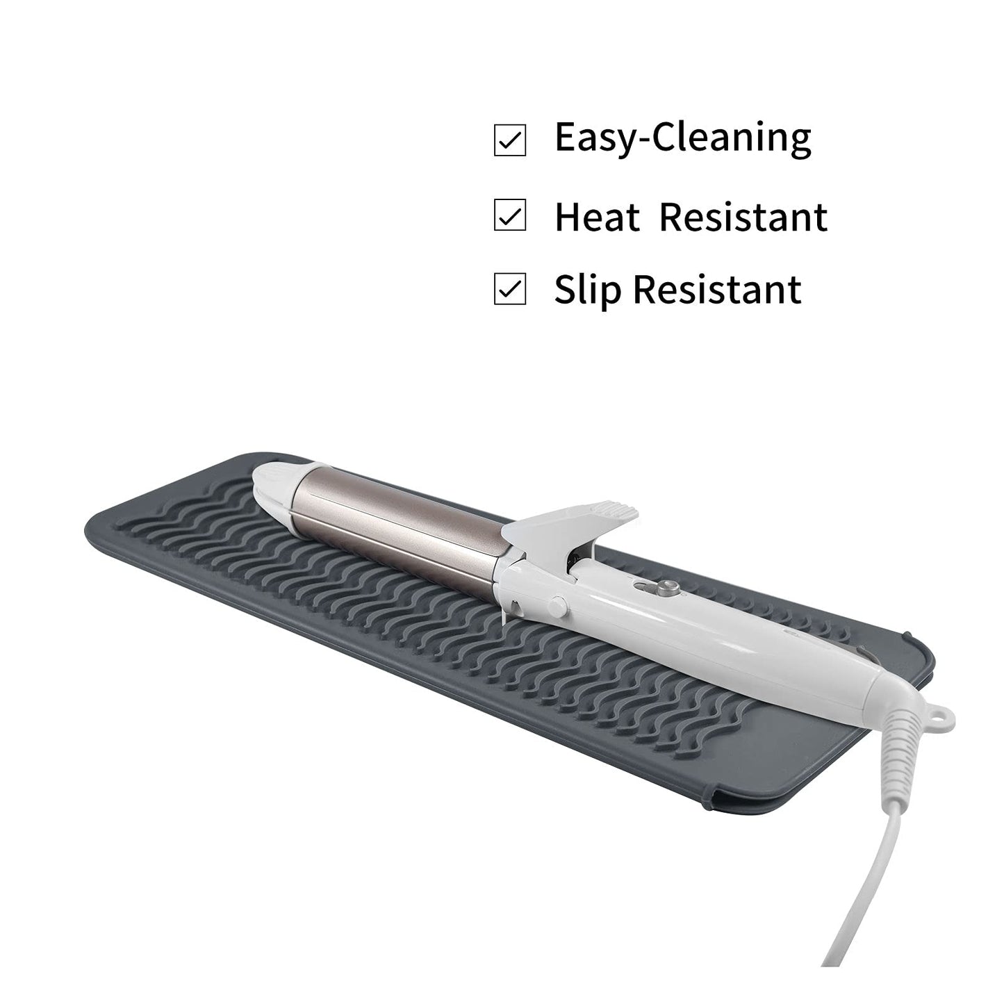 EIOKIT Silicone Heat Resistant Travel Mat Pouch for Hair Straightener, Crimping Iron, Curling Wand, Flat Iron, and Styling Tools