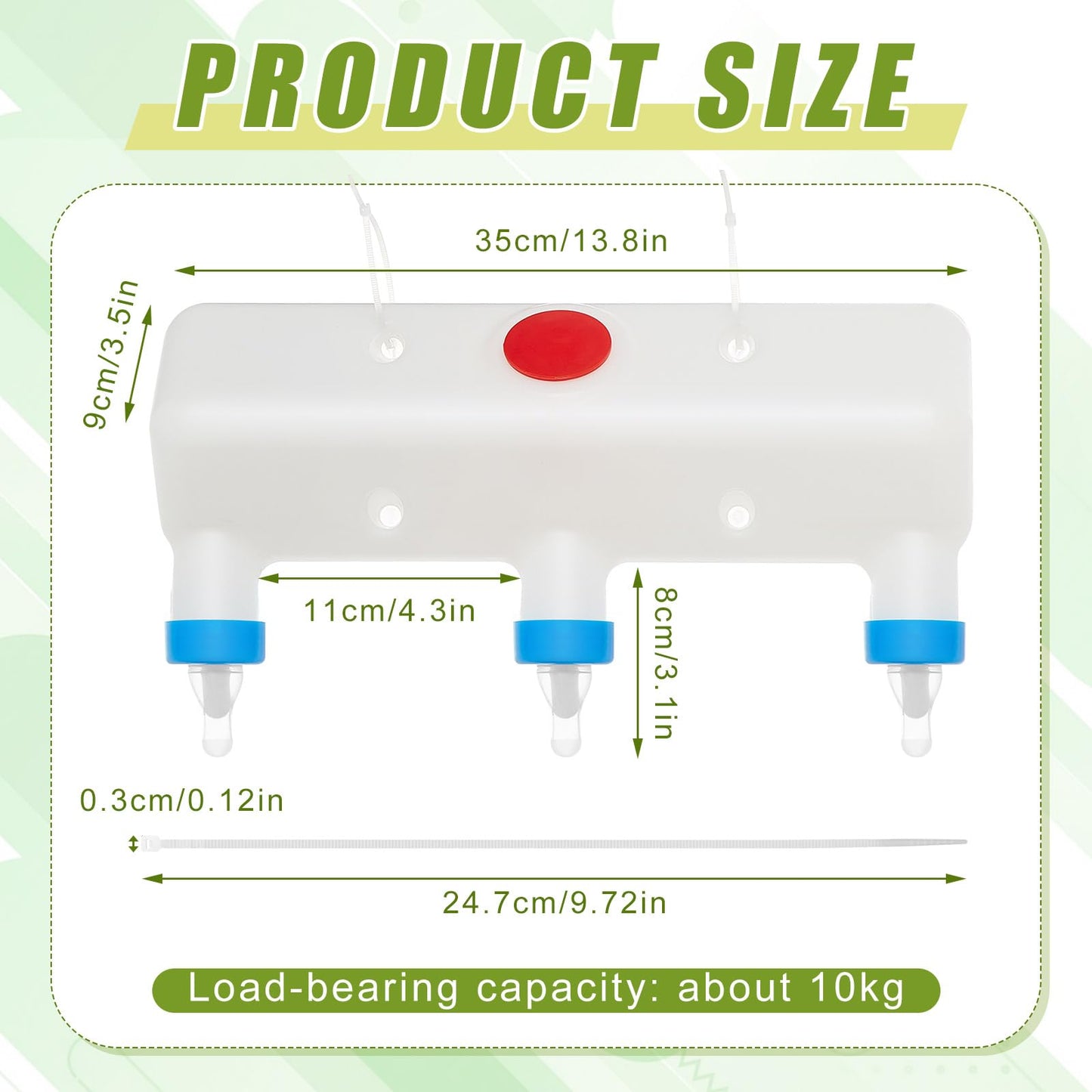 Threlaco 3 Pacifier Small Animal Milk Feeder 3 L/101.45oz Puppy Lamp Goat Milk Feeder Farm Water Bottle Dispenser Animal Drinking Equipment for Professional Breeding