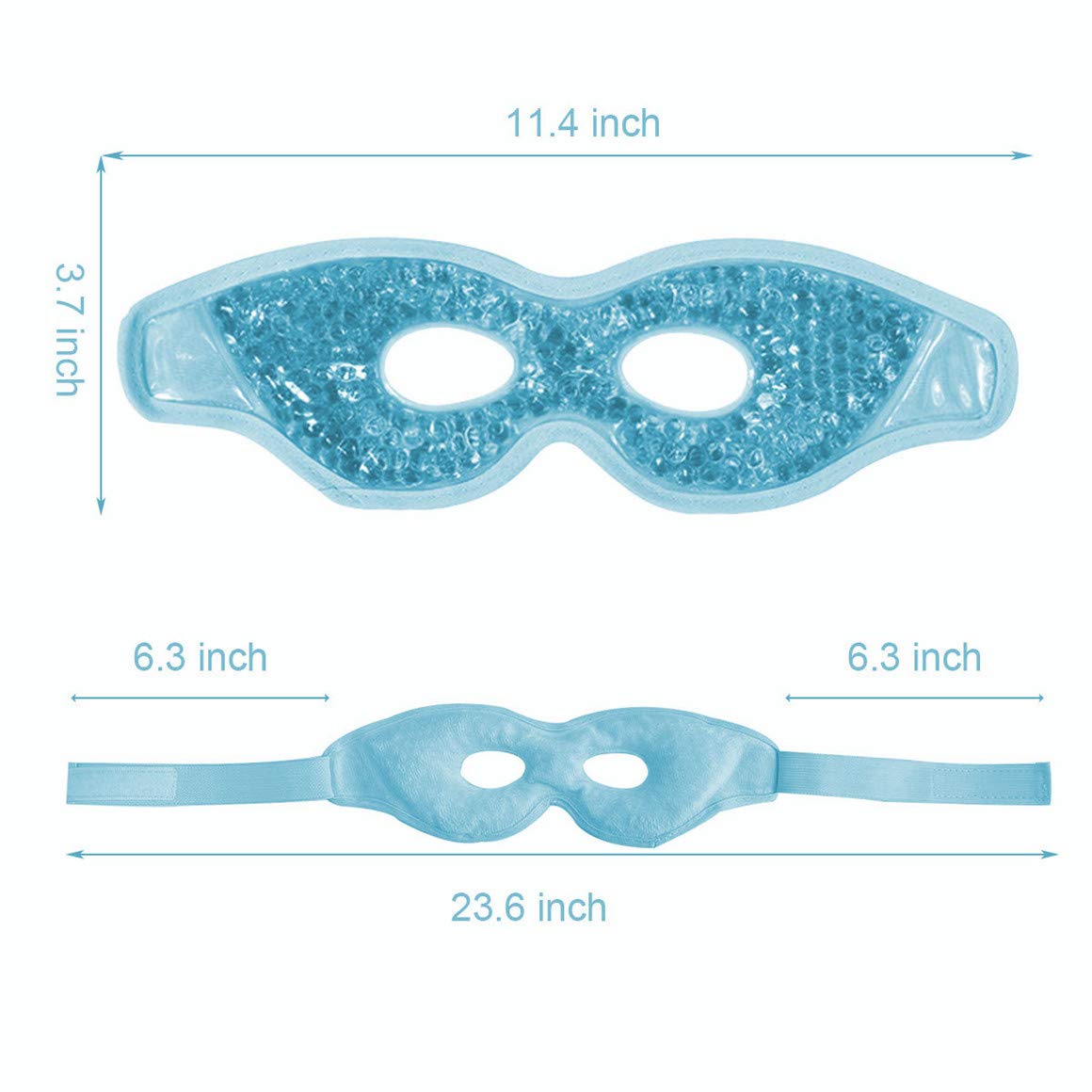 Ruzzut Cooling Gel Eye Mask with Eye Holes, 2 PCS Cold Eye Packs for Puffiness & Swelling, Reusable Hot Cold Compress Heat Ice Gel Pack, Green and Blue