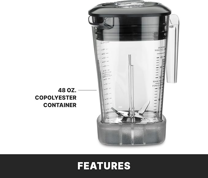 Waring Commercial MX1000XTXP 3.5 HP Blender with Paddle Switches, Pulse Feature and a 48 oz. BPA Free Copolyester Container, 120V, 5-15 Phase Plug